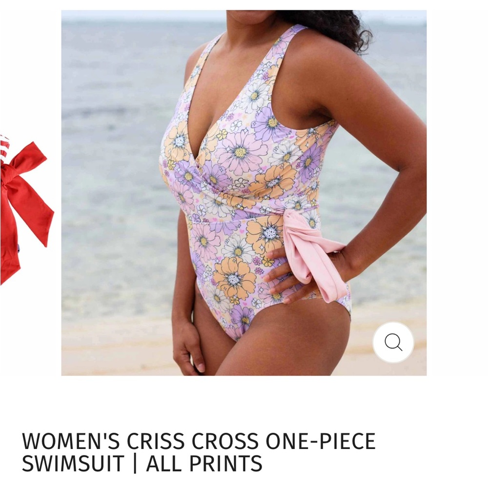 Caden Lane One Piece Swimsuit Disco Daisies